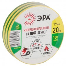 Изолента ПВХ 19ммх20м желто-зел. ЭРА C0036545 508055