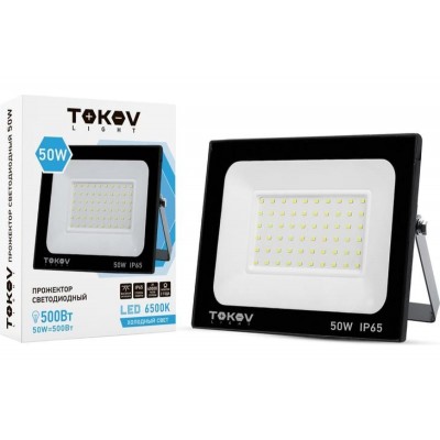 Прожектор светодиодный 50Вт 3400лм 6500К IP65 черн. (TKL) TOKOV ELECTRIC TKL-FL/LED-50-6.5K-IP65  1686634