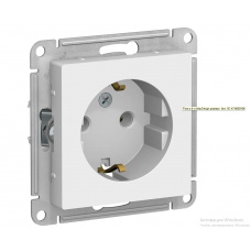 Розетка 1-м СП AtlasDesign 16A IP20 с заземл. механизмом бел. SE ATN000143