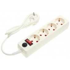 Сетевой фильтр STANDARD 4 гнезда, 3 м, 3х0,75 мм?, с/з, белый PROconnect 11-7229 11-7229