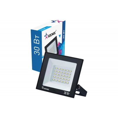 Прожектор светодиодный 30Вт 6500К IP65 2400лм (115*100*24) КОСМОС K_PR5_LED_30 (300140)