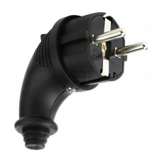 Вилка угловая каучук 2P+PE 1х16А 220-240v 106-0400-0108 Leazard