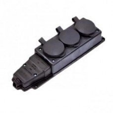 Колодка NE-AD колодка ОУ тройная 3 гн. с загл. каучук 2P+E 1x16A 220-240V IP44 4004 696179