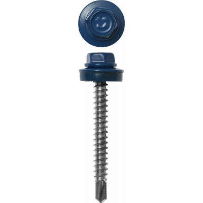 Саморез кровельный 4,8*35 RAL 5005 сигнальный синий 380 шт, для деревянной обрешетки,  Профессионал Зубр 4-300315-48-035-5005