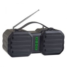 Колонка Bluetooth Perfeo STAND FM, MP3 microSD, USB, AUX, 10W, 2400mAh, черная/зеленая 734927