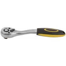 Вороток (трещотка) CrV, черно-желтая прорезиненная ручка, Профи 1/4, 72 зубца FIT 62351