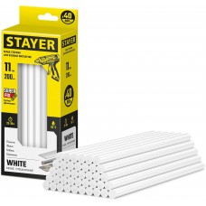 Термоклей стержень белый 11мм по керамике/пластмассе для клеевого пистолета STAYER 2-06821-W-S